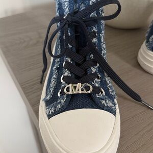 Michael Kors Denim High-Top Sneakers with White Soles